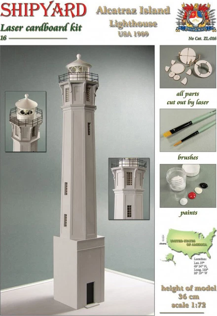 BOXED MODEL LIGHTHOUSE Alcatraz Lasercut Model 1:72 Shipyard $40.48 ...