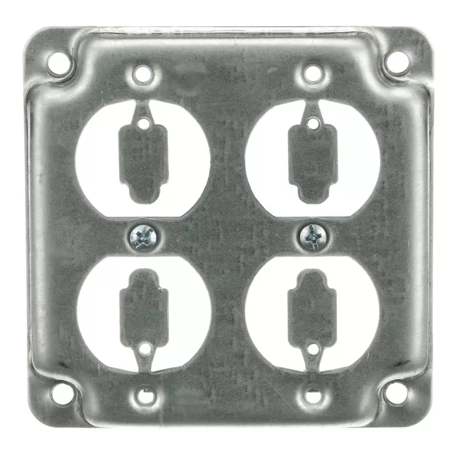 4" Sq 2 Flush Duplex Surface Cover Steel City RS8