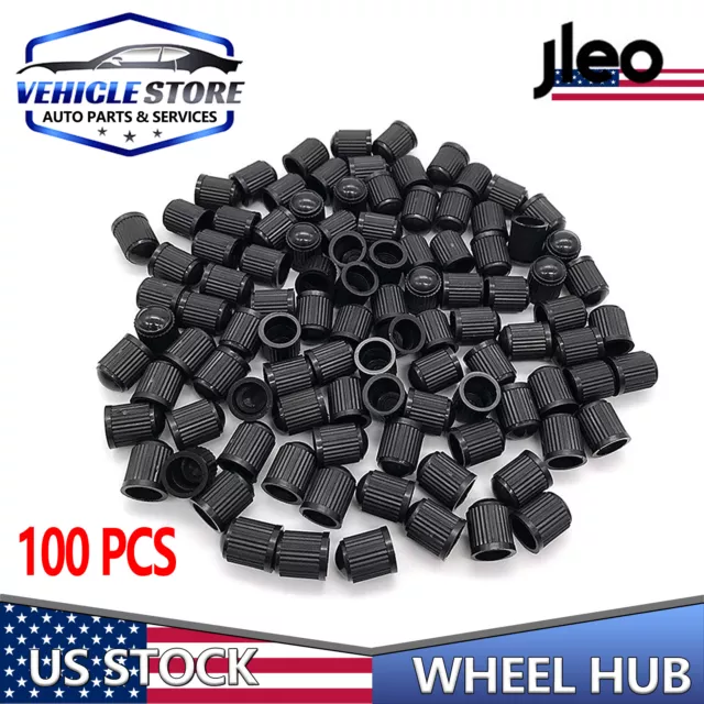 Universal Car Motorcycle Bike Black Plastic Tire Valve Stem Air Caps Dust Cover