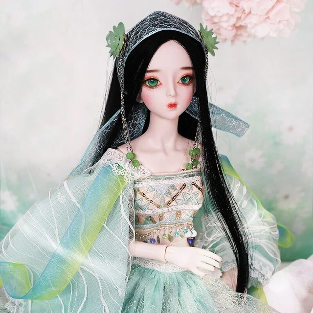 Bambola 1/3 BJD 62 cm palla articolata ragazza bambole con occhi verdi abiti abiti