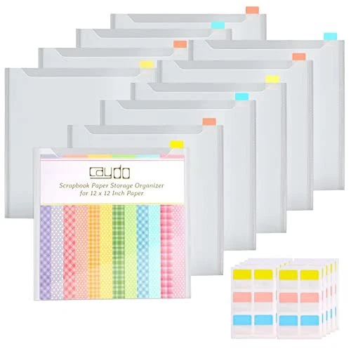 Organizador de almacenamiento de papel Caydo álbum de recortes con paquete de 10 pestañas de índice pegajosas...