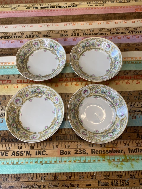 4 Vintage Syracuse China ROSE MARIE Old Ivory O.P.C.O FRUIT DESSERT BOWLS
