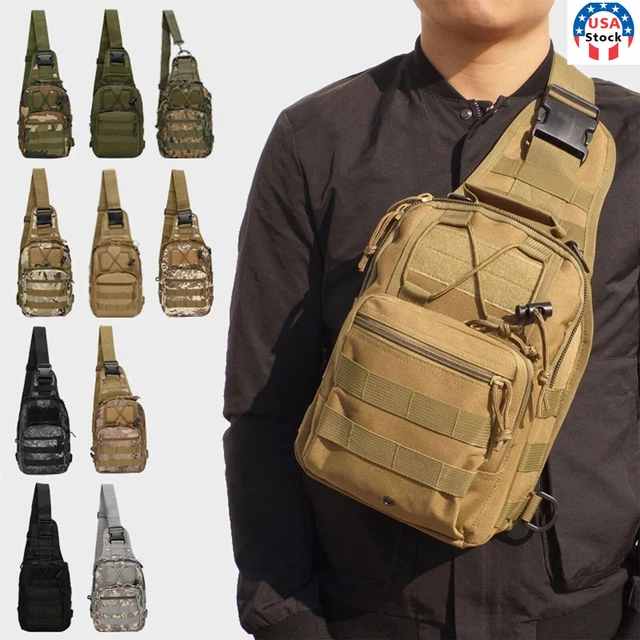 Tactical Mens Backpack Outdoor Hiking Molle Sling Chest Pack Shoulder Bag Travel