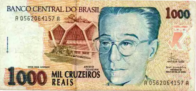 1993 Brazil: 1000 Cruzeiros Reais (Pick#240)