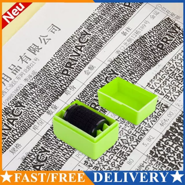 Roller Confidential Stamp Package Data Self Inking Stamp for Privacy (Green)