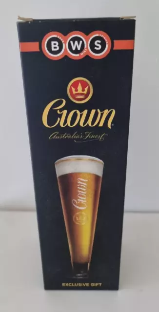 Crown Larger Beer Glass Gold Rim 300 ml NEW IN BOX