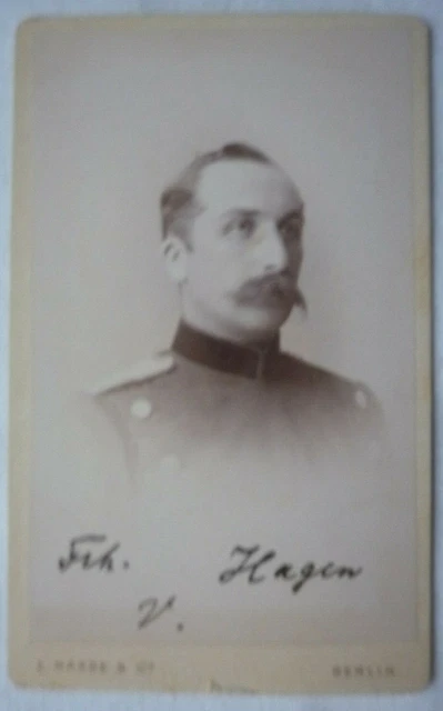 CdV Preussische KRIEGSAKADEMIE BERLIN 1886-1889 Freiherr von Hagen Haase & Comp.