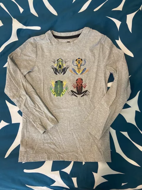 Tea Collection Boys T-Shirt Size 10 Long Sleeve Frogs EUC