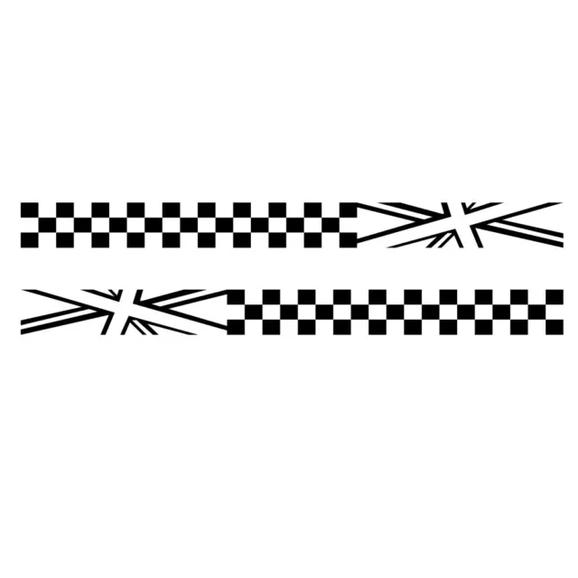 Check Flag Stripe Sticker Car Racing Truck Decals Vinyl Body Side Decor Black x2