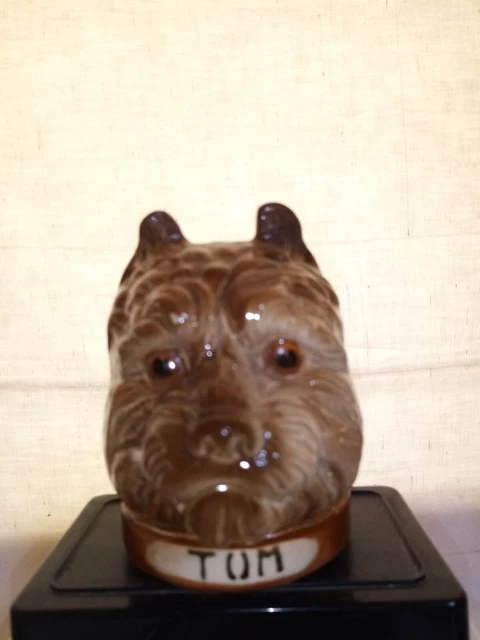 Tirelire Ancienne à Casser – Chien En Plâtre Marron – Hauteur 16 Cm – Brocante