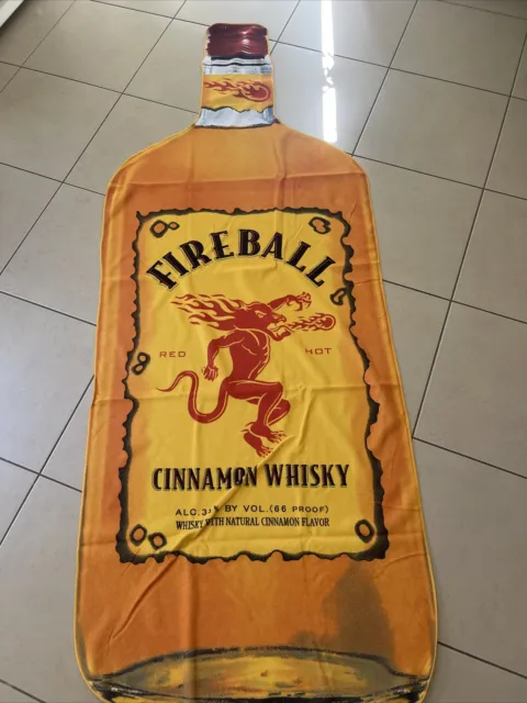 Fireball Cinnamon Whiskey Bottle Shaped Beach Towel New