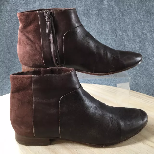 Cole Haan Boots Womens 9 B Allen Casual Side Zip Ankle Bootie Brown Leather