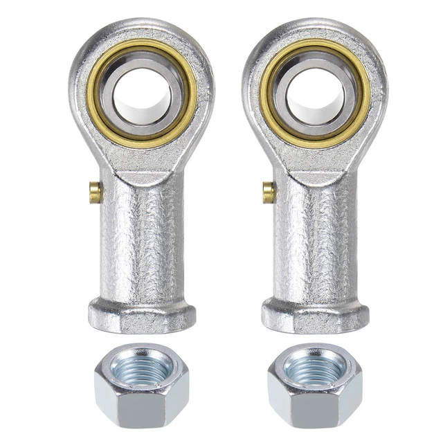 2pcs PHSB6 Female Rod End 3/8" Bore and 3/8-24 Right Hand Thread with Jam Nut
