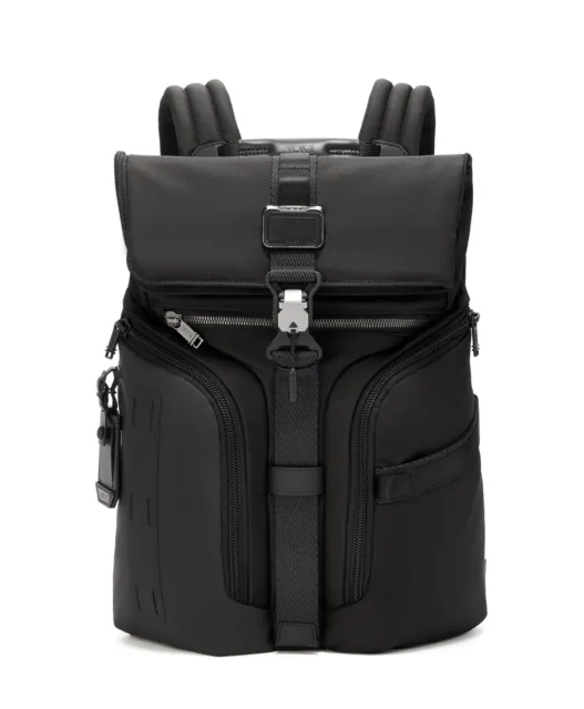 TUMI ALPHA BRAVO Logistics Flap Lid Backpack BLACK 0232759 MSRP $495 AUTHENTICD