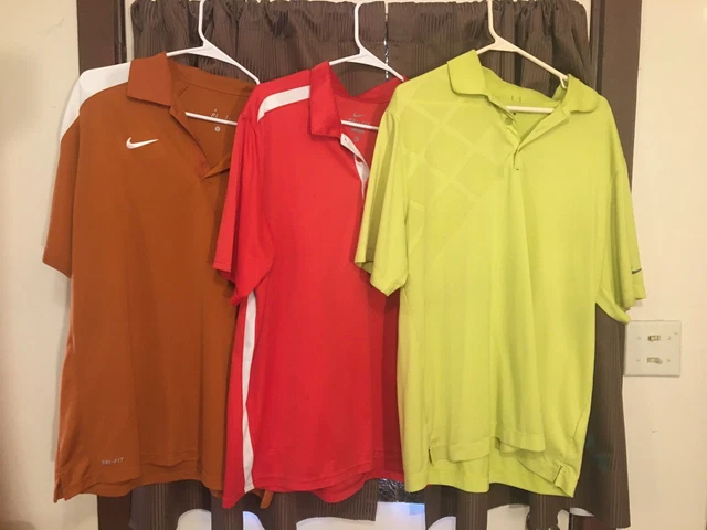 Nike Dri Fit And Golf Swoosh T-Shirt Men’s Green & Bulls Large & 1 Red XL 3 Lot