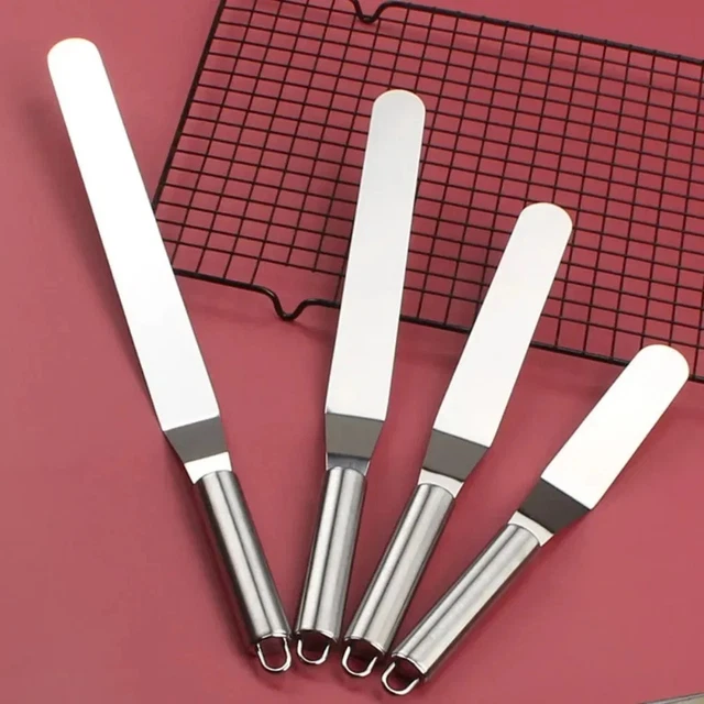 4 Edelstahl Tortenspachtel Set – Professionelle Winkelspatel Zum Glattstreichen