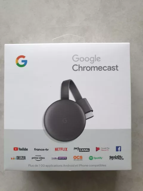 GOOGLE CHROMECAST Full HD 1080p - Media Streaming HDMI TV NEUF & ORIGINAL