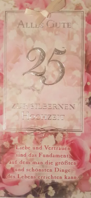 04 Silberne Hochzeit Ehe 25 Jahre Glückwunschkarte Grußkarte  NEU OVP~