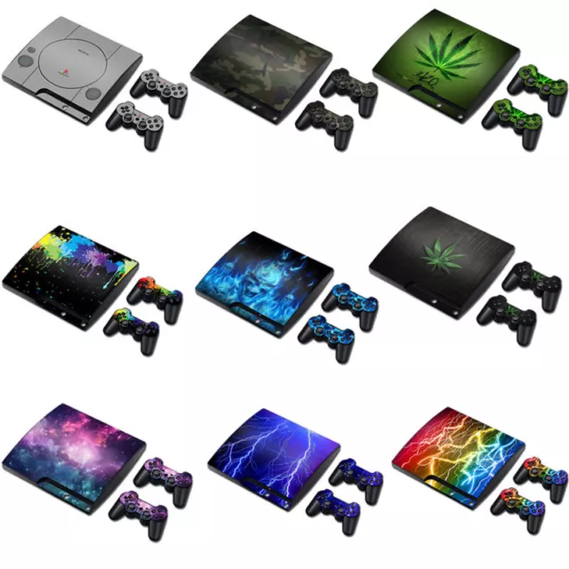 Skin Decal Wrap For PS3 Slim PlayStation 3 Slim Console + Controller sticker Set