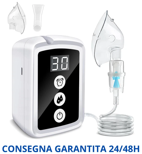 Aerosol Silenzioso Portatile Nebulizzatore Inalatore Compressore Bambini Adulti