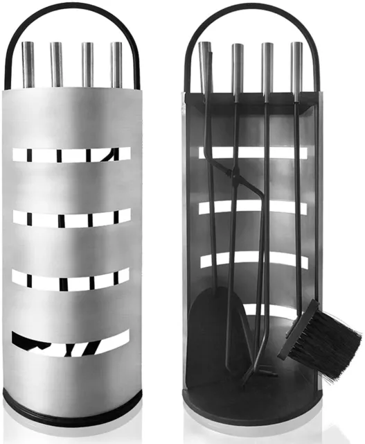 5 piezas cubiertos de chimenea para chimenea de acero inoxidable juego de chimenea cubiertos herramienta de chimenea siber