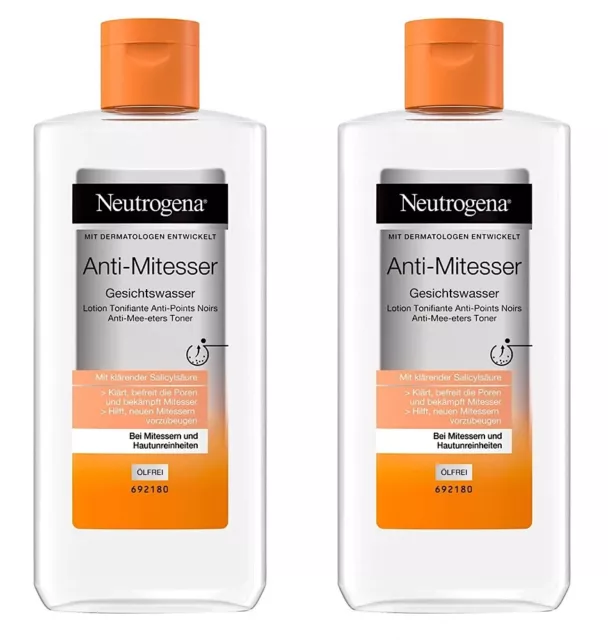 ✅ Neutrogena Anti-Mitesser Gesichtswasser Porenreiniger gegen Mitesser 2x 200ml✅