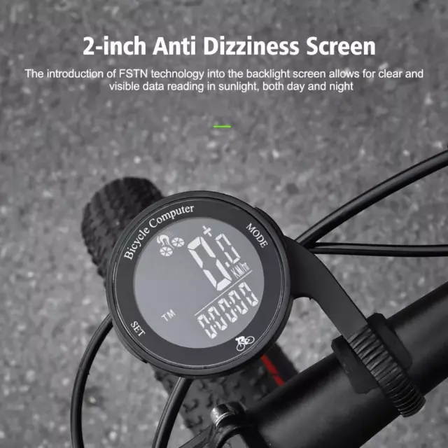 Wireless Bike Bicycle Computer LCD Digital Odometer f Speedometer Waterproo Q4O3