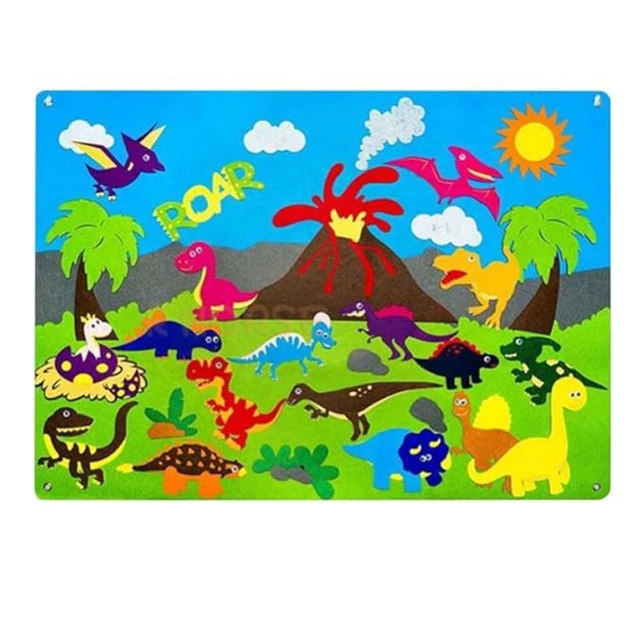 3.5Ft Children's Early Teaching Felt Board Toy Farm Animals Felt-Board Story Set