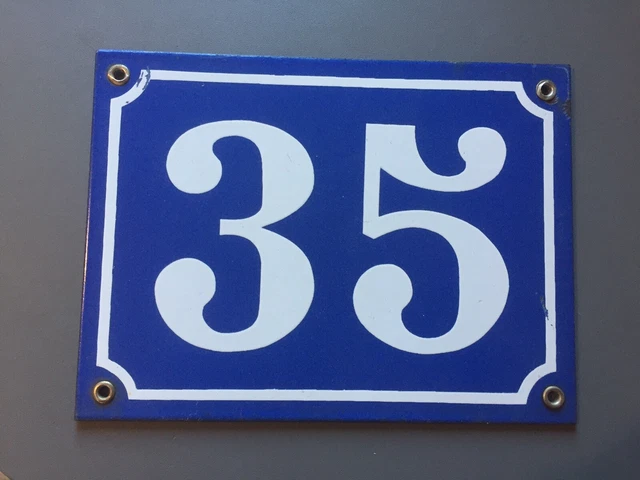 Plaque De Maison émaillée Numéro 277 - Style Antique, 140x120 Mm, Bleu