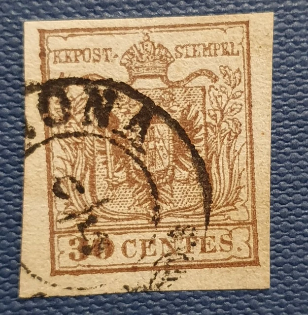 Lombardei und Venetien 1850/54, 30 Centesimi, ANK 4, gestempelt