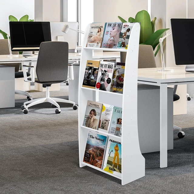 Magazine Holder, Floor-Standing Magazine Rack, Brochure Display Stand Floor, Cat