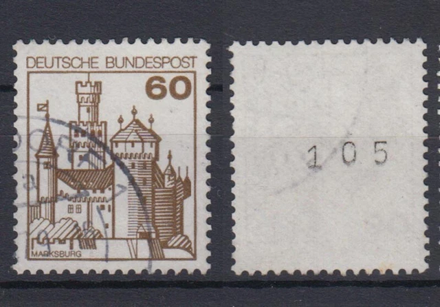 Bund 917 RM mit ungerader Nr. Burgen + Schlösser 60 Pf gestempelt /3