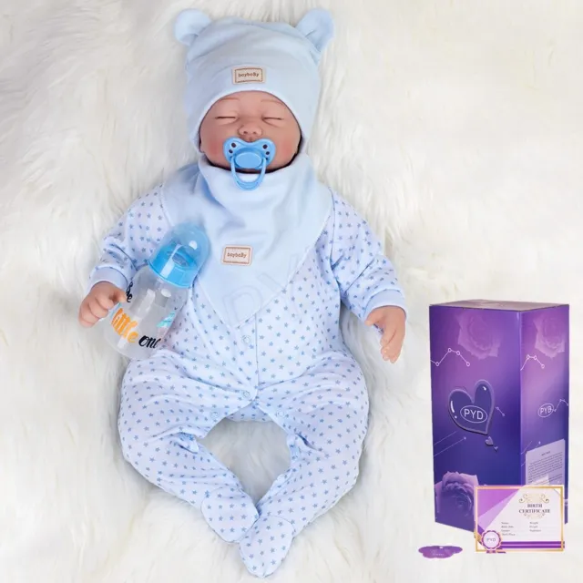 22" Realistic Reborn Baby Dolls Handmade Boy Lifelike Newborn Doll Birthday Gift