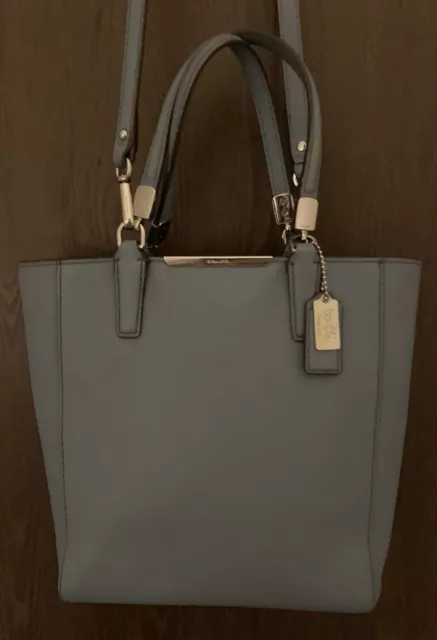 COACH MADISON Cornflower SAFFIANO LEATHER MINI NORTH SOUTH TOTE BAG