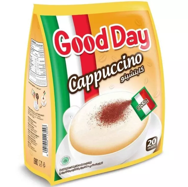 20 sachets de cappuccino de café instantané Good Day (25 grammes)