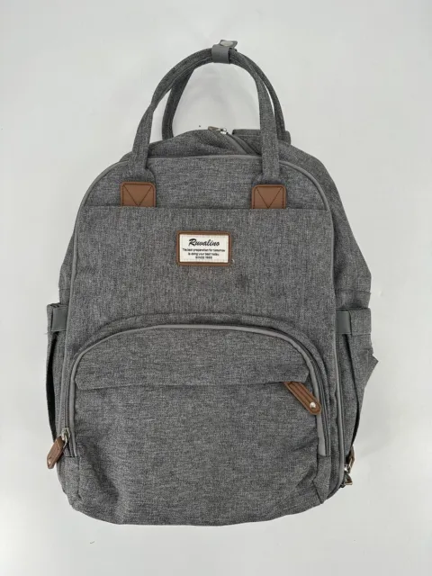 RUVALINO Diaper Backpack Multifunction Travel Bag Gray