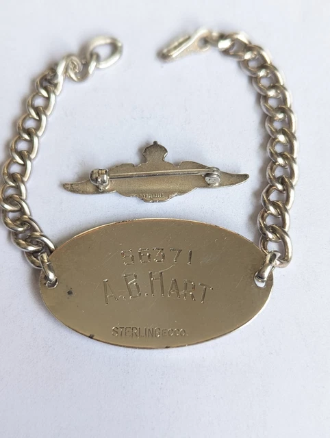 WWII ROYAL CANADIAN Air Force Sterling Silver ID bracelet Sweetheart ...