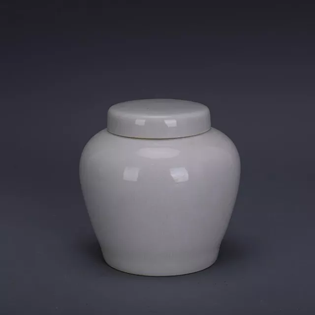 4.33” Porcelain Ming Chenghua Sweet White Porcelain Dragon Phoenix Tea Caddies 2