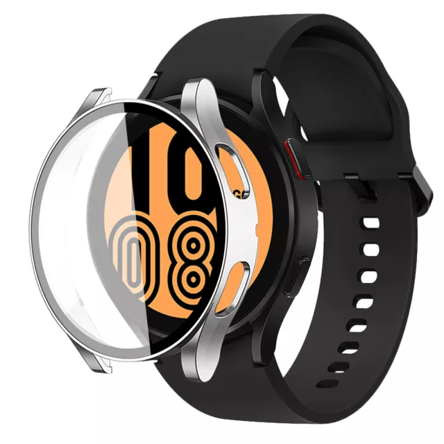 2Pcs For Samsung Galaxy Watch 4 40 44mm Full Case + Glass Screen Protector Cover