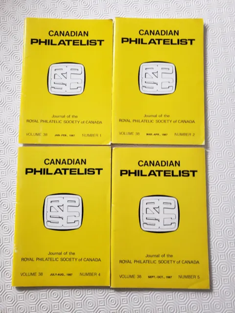 Canadian Philatelist Royal Philatelic Society Canada 1987 Vol 38, #1,2,4, 5