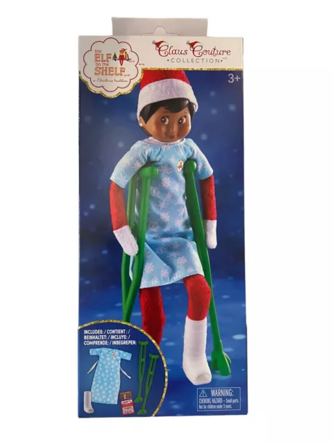 Elf on the Shelf Self Care Kit Crutches Cast Claus Couture Clothes Outfit NEW