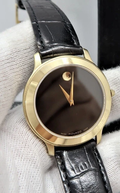 MOVADO Museum, 87.E4.0844, Placca d'oro, Cristallo zaffiro UOMO