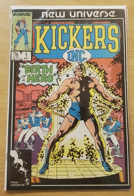 1986 Marvel #1 New Universe KICKERS INC. "Birth of a Hero" Copper Age Comic book