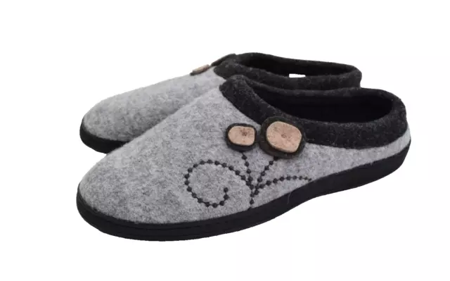 Acorn Dara Boiled Wool Mule Light Gray Womens 6.5-7.5 Slip On New