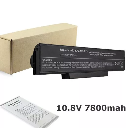 9CELL Batterie pour ASUS A32-K72 A32-N71 K72 X72D N73 A72 X77 70-NX01B1000Z