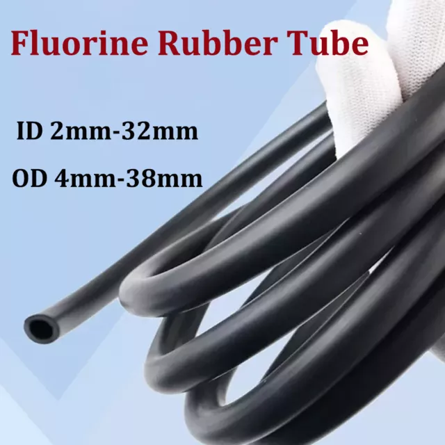 Black Fluorine Rubber Tube Fuel Hose -Oil Line Fuel Pipe ID 2mm-32mm OD 4mm-38mm