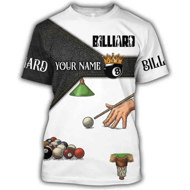 Custom Name Billiard 3D Shirt Uniform, Billiard Hoodie All Over Print, Billiard