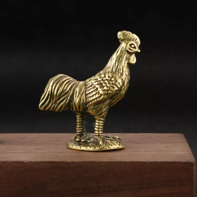 Antique Brass Chicken Statue Cock Ornament Figurine Home Decor Crafts Gift