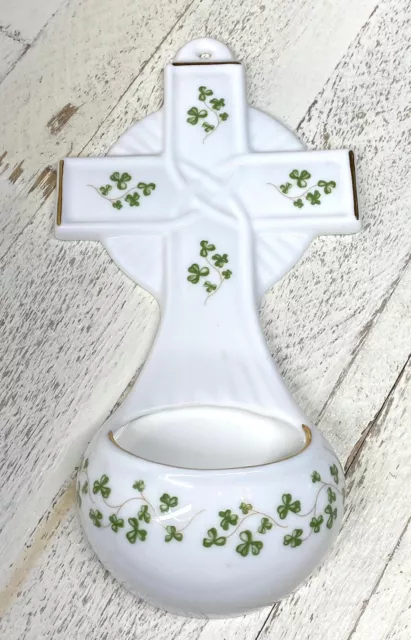 Royal Tara Fine Bone China Holy Water Font Shamrock