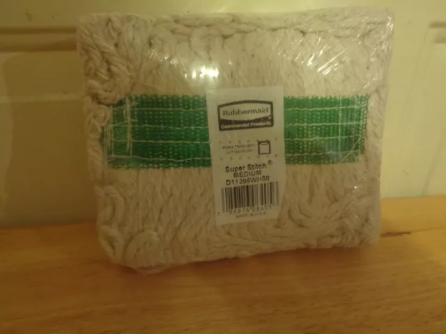 New Rubbermaid Commercial Products Super Stitch Medium Mop Head D11206Wh00